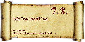 Tőke Noémi névjegykártya
